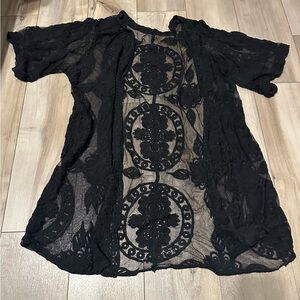 No Boundaries Black Sheer Swim Coverup